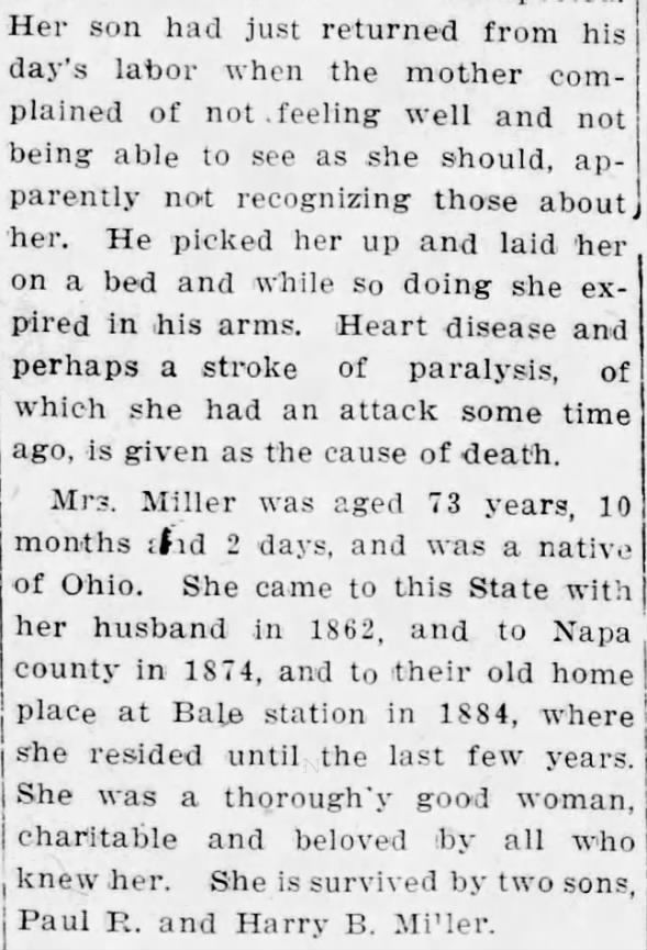 Mrs. M. Miller Obituary Part 2